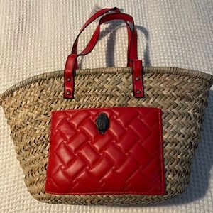 Kurt Geiger Straw/leather tote